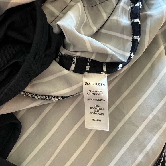 Athleta Racer Navy/White Striped Running Shorts - Picture 9 of 10